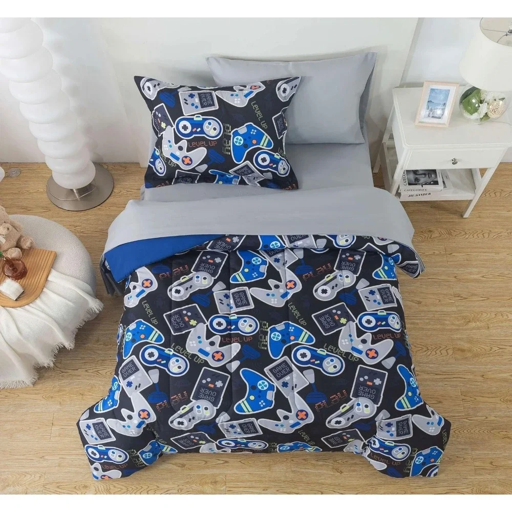 Twin comforter set with sheets 5 piece boys